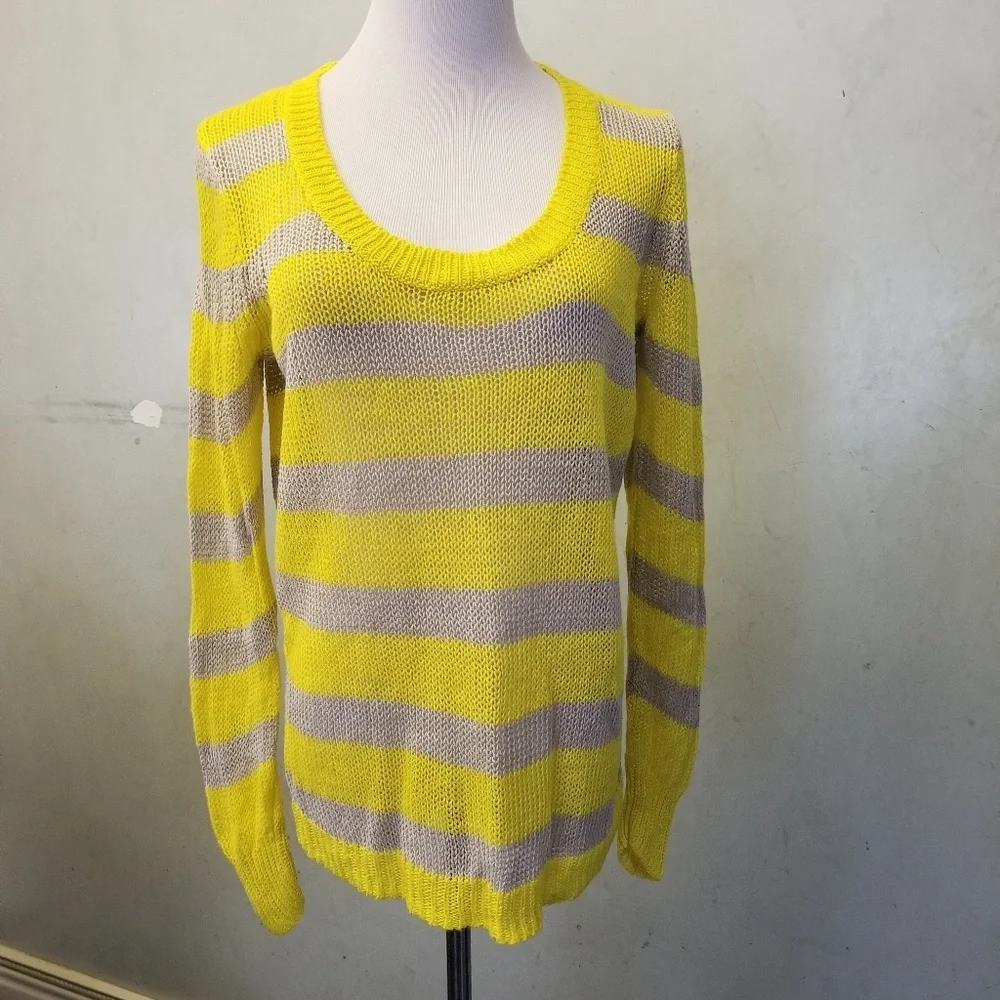 J.Crew Linen striped lightweight sweater women's size Small (N18)